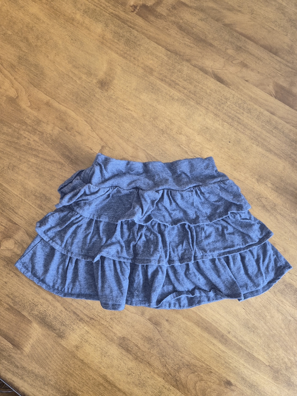 Ruffled Tiered Denim Colored Cotton Blend Skort Sz 5T